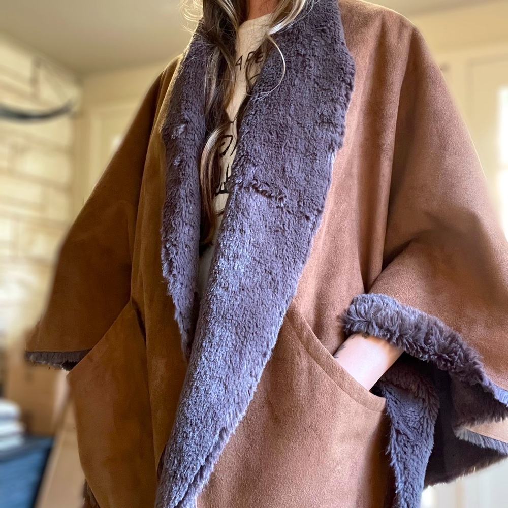 Katie Todd Feux Suede Poncho